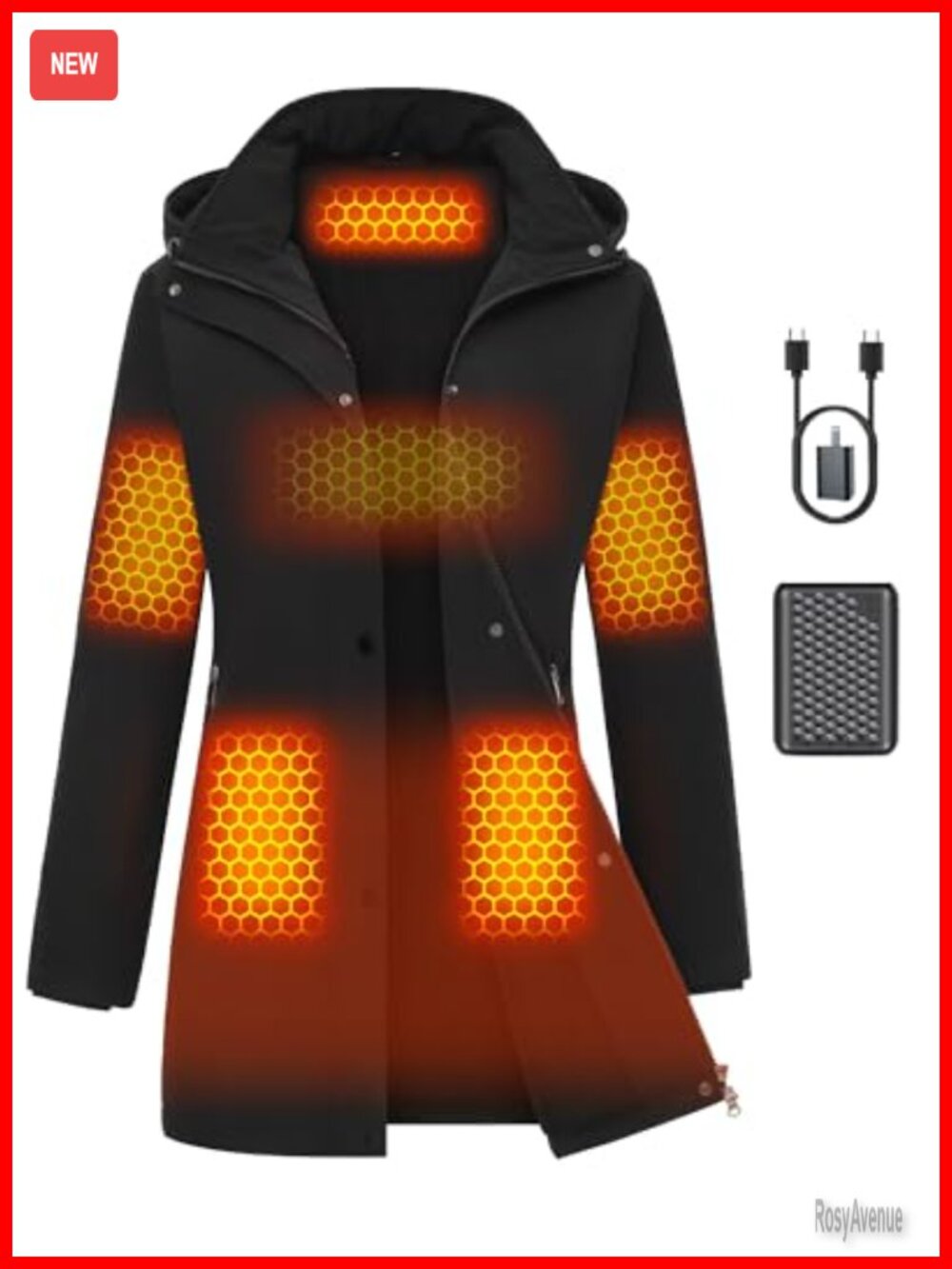 Graphene Heated Jacket 12V Fast Charge 18400mAh Water Repellent Winter